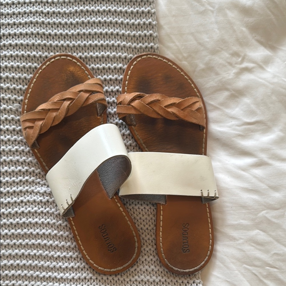 Soludos Women's Brown and White Sandals 7.5